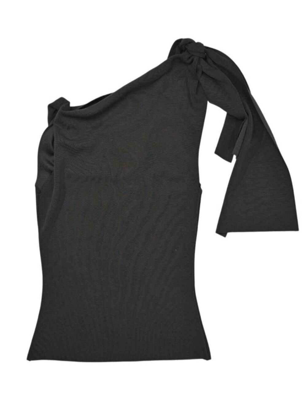 Khy Sueded Stretch Knotted Top in Black